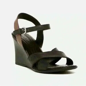 Born Hamada Wedge Sandal Leather Women Size 10 NEW